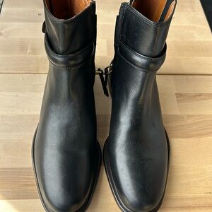 Franco Sarto Black Leather Ankle Boots